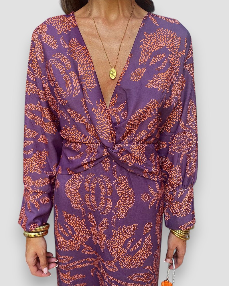 Mona | Elegante Vestido de Manga Larga con Cinta