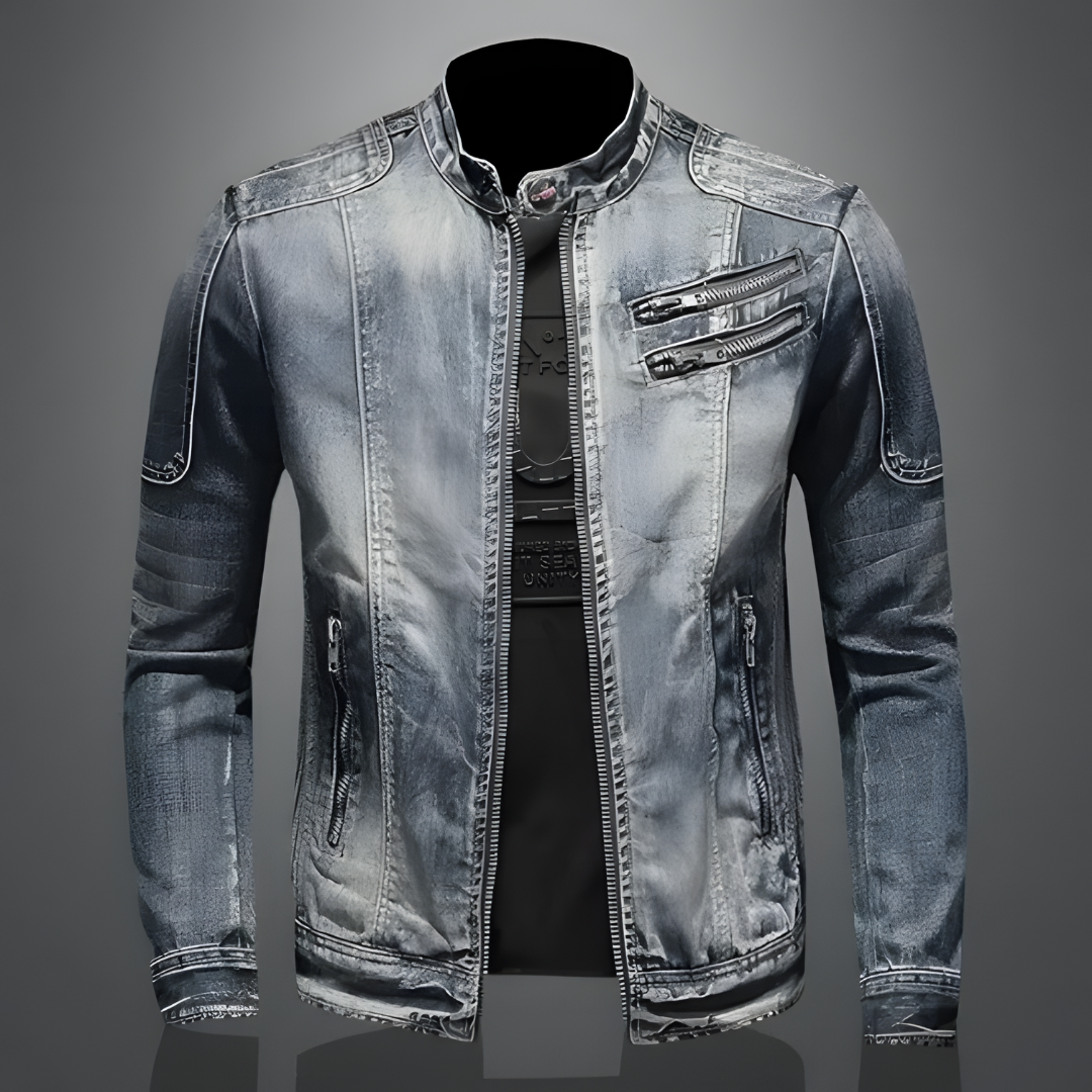 Thad | Chaqueta Biker Rústica con Toque Elegante
