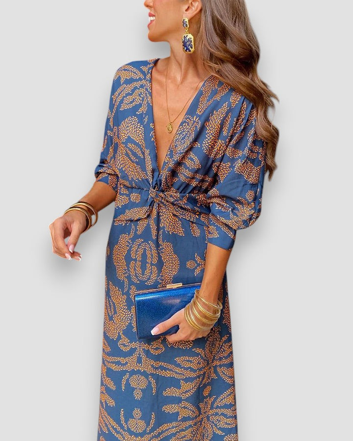 Mona | Elegante Vestido de Manga Larga con Cinta