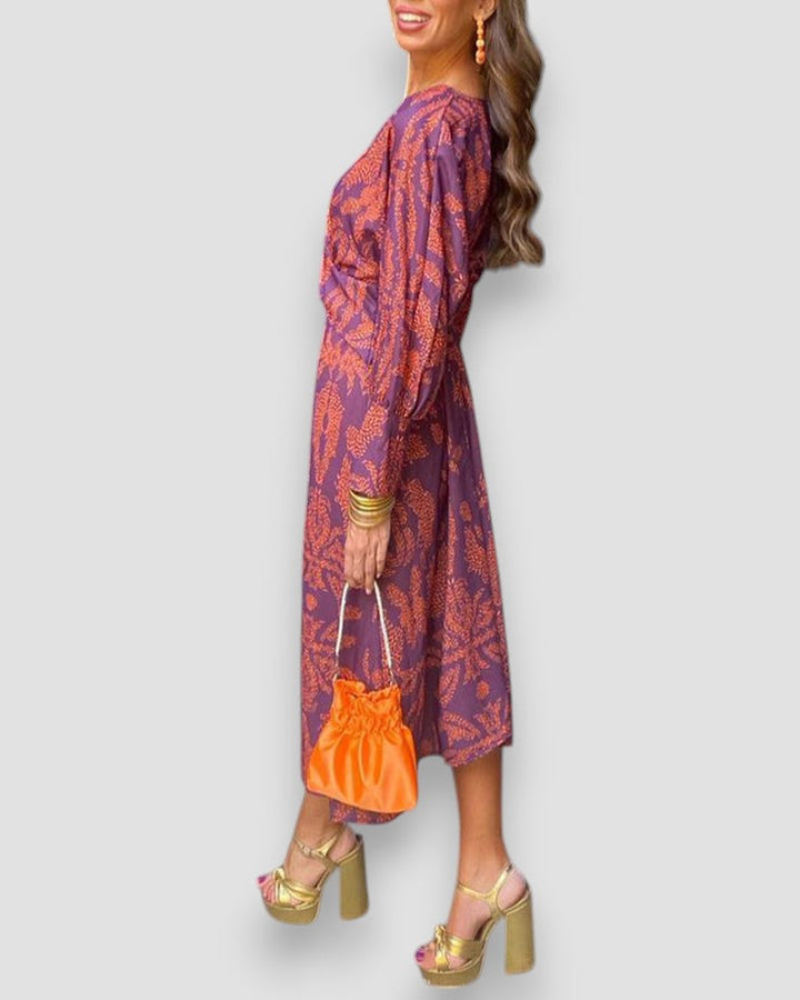 Mona | Elegante Vestido de Manga Larga con Cinta