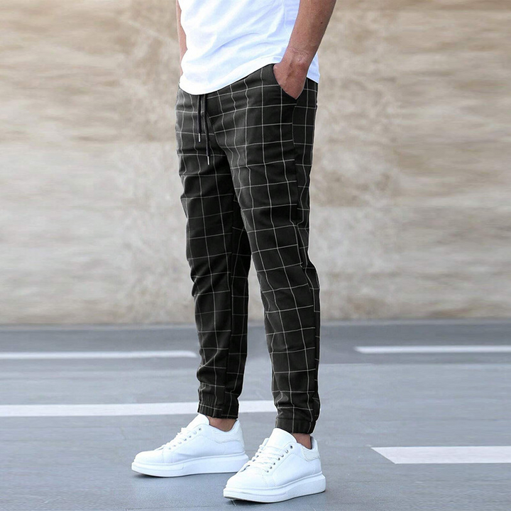 Mikkel | Elegantes Joggers de Cuadros