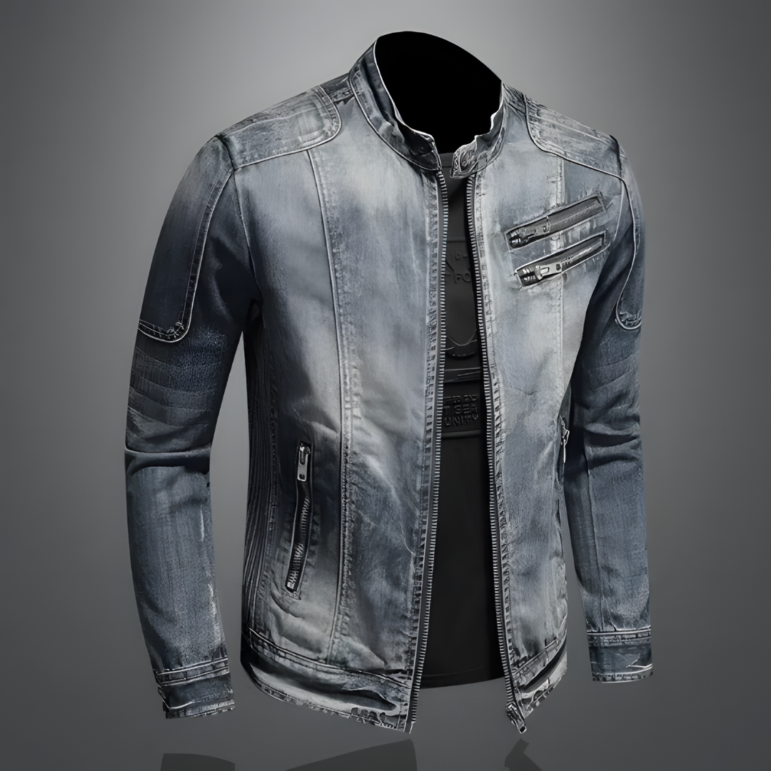 Thad | Chaqueta Biker Rústica con Toque Elegante