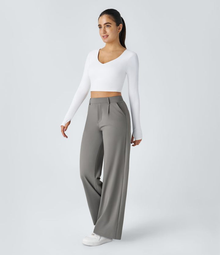 Vera – Pantalones Acampanados con Cremallera
