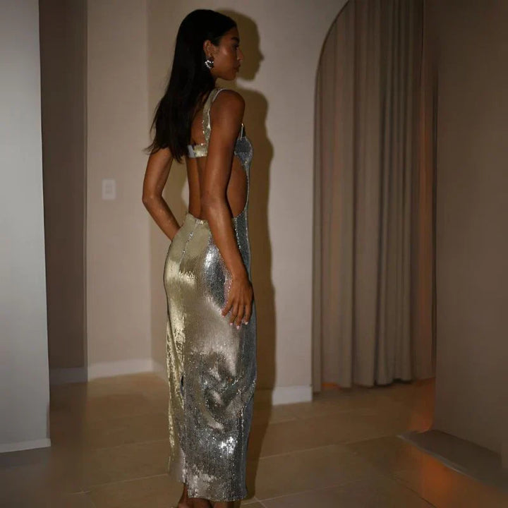 Christel | Elegante Maxi Vestido de Lentejuelas