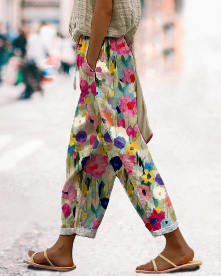 Alva | Pantalones Chic con Estampado Floral y Corte Amplio