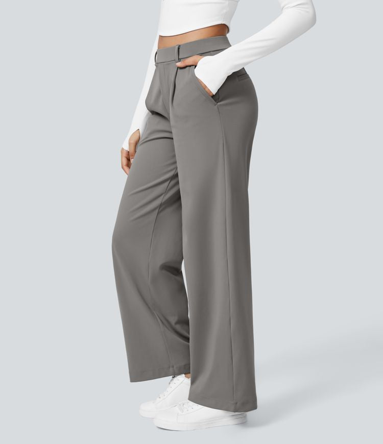 Vera – Pantalones Acampanados con Cremallera