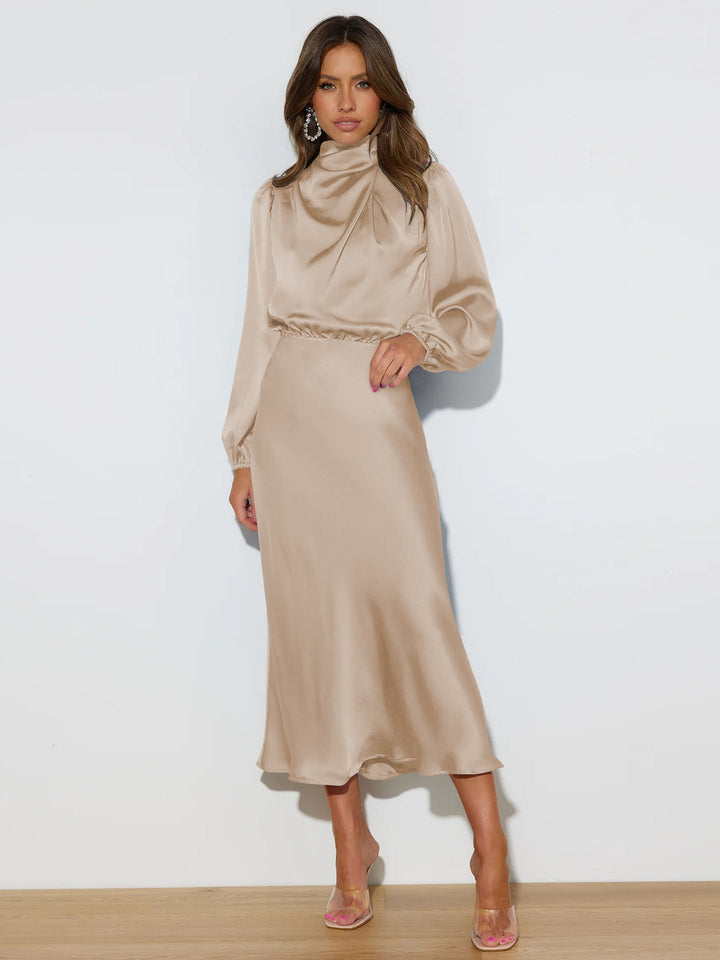 Isabella | Sofisticado Vestido Midi de Satén