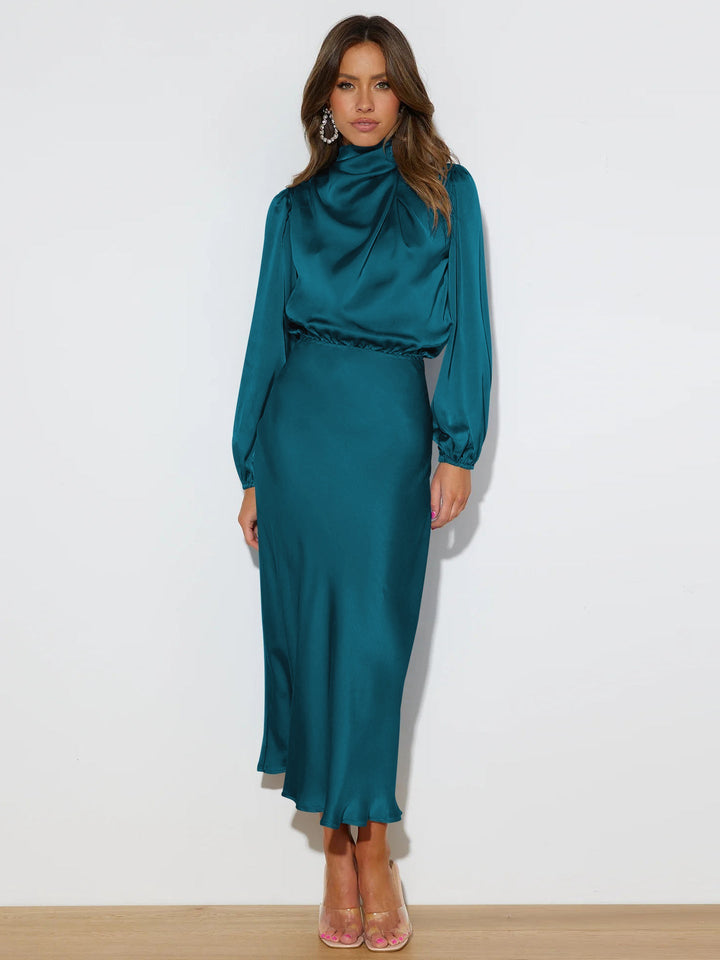 Isabella | Sofisticado Vestido Midi de Satén