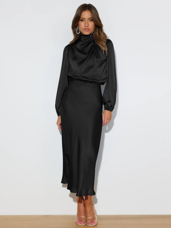 Isabella | Sofisticado Vestido Midi de Satén