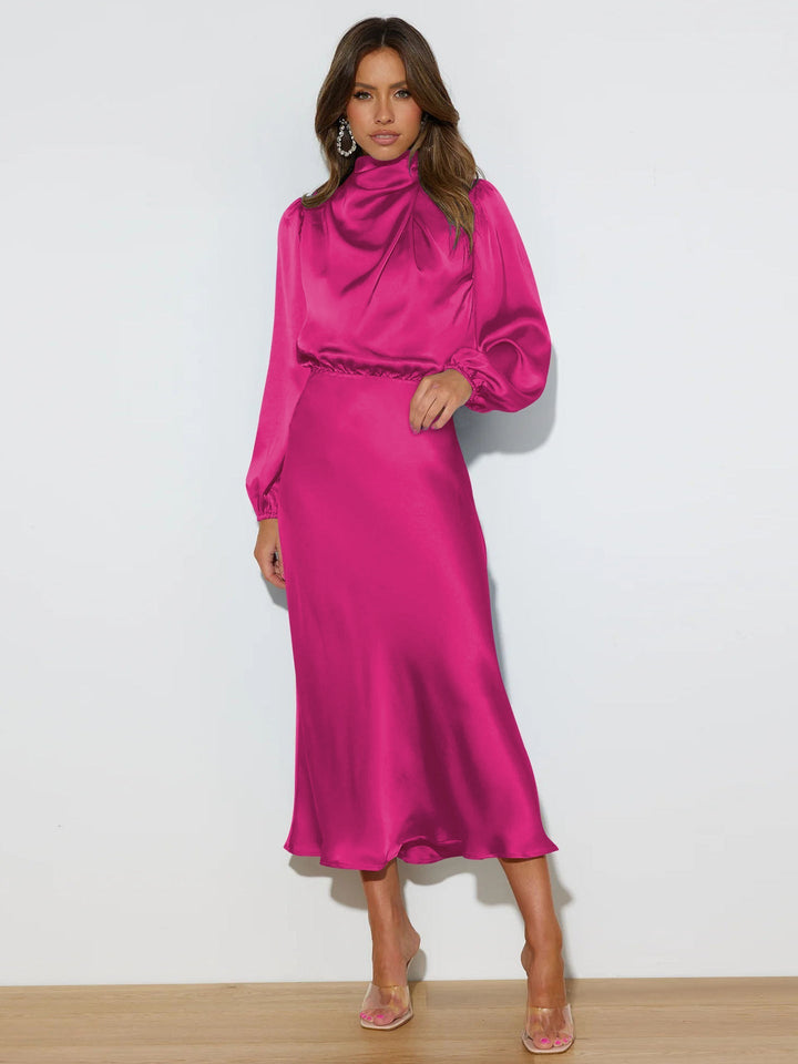 Isabella | Sofisticado Vestido Midi de Satén