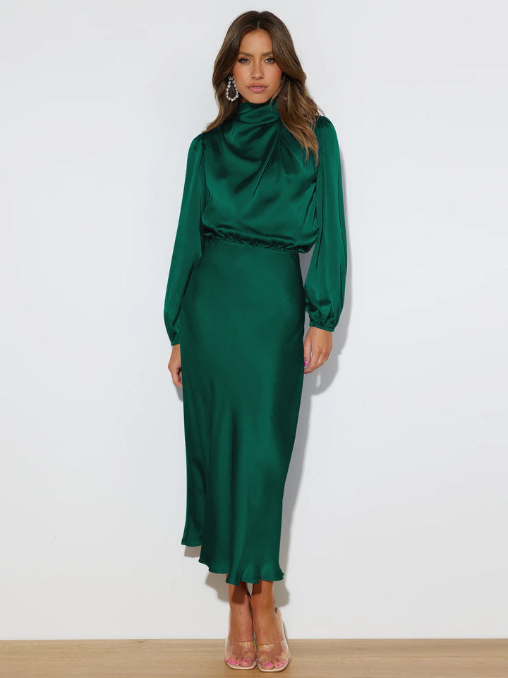 Isabella | Sofisticado Vestido Midi de Satén