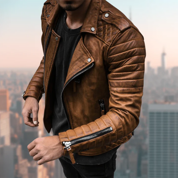Aksel™ | Chaqueta de Biker Acolchada Masculina