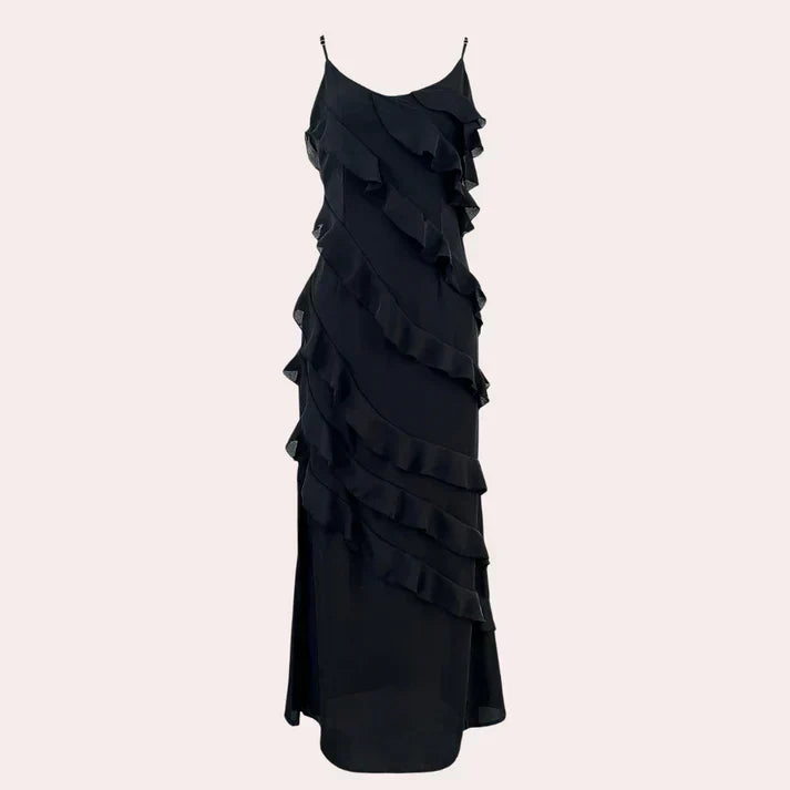 Cathrine | Elegante Maxivestido con Detalles de Volantes