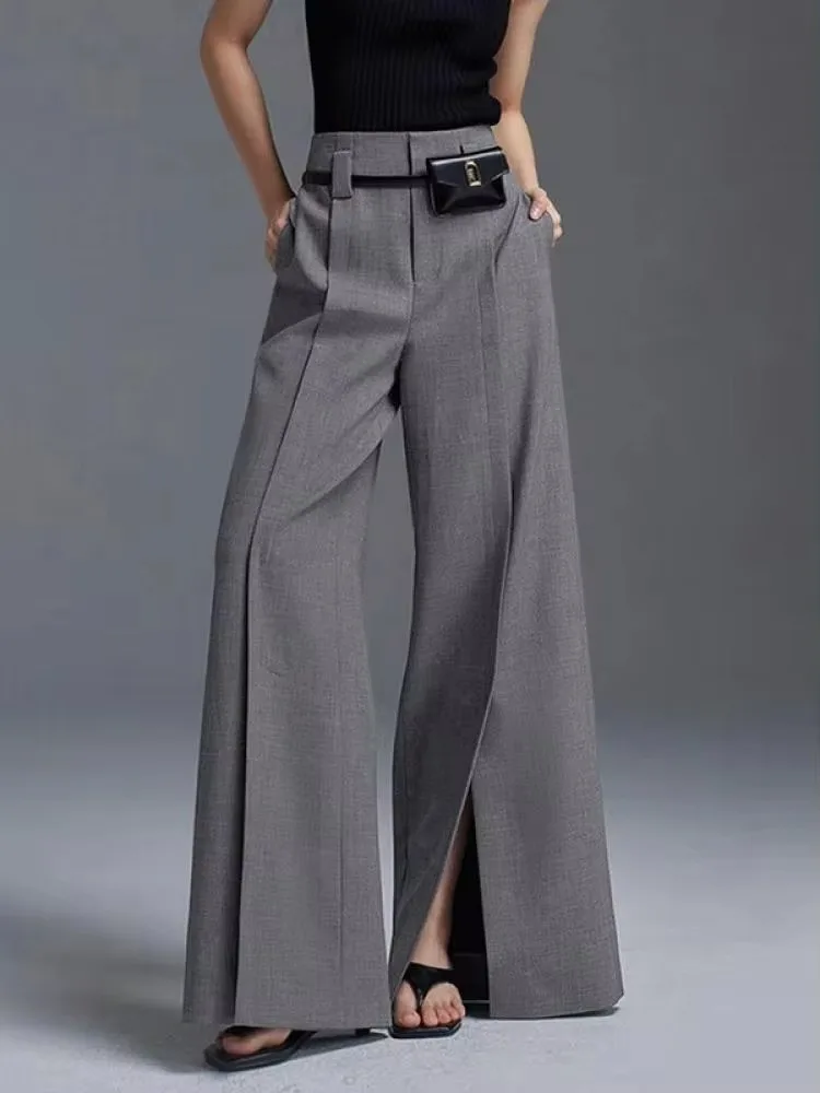 Stinna | Elegantes Pantalones Anchos con Detalle de Abertura