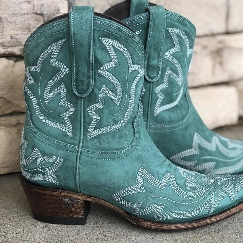 Ursula | Elegantes Botas de Vaquero Bordadas