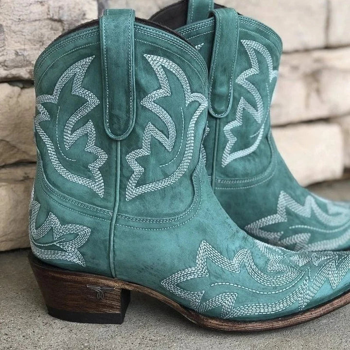 Ursula | Elegantes Botas de Vaquero Bordadas
