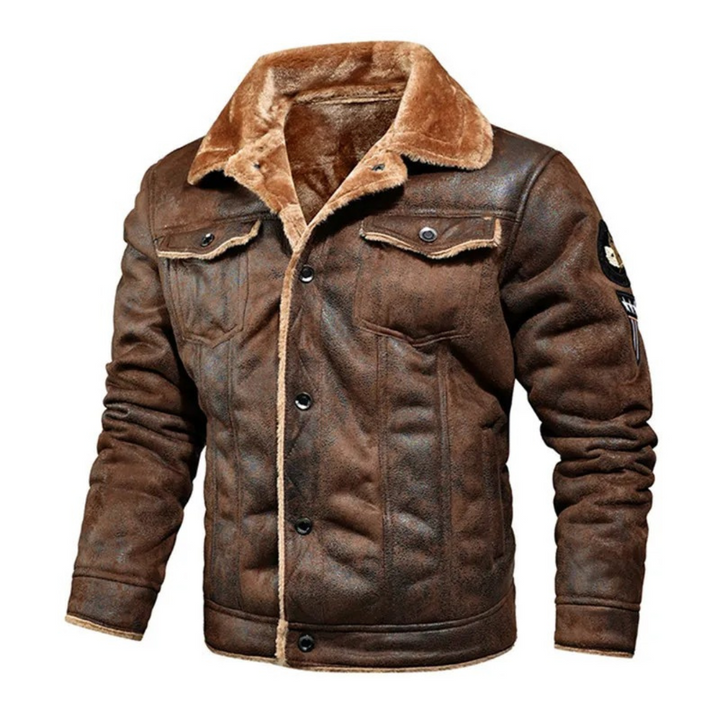 Aksel™ | Chaqueta de Aviador Masculina con Forro de Shearling