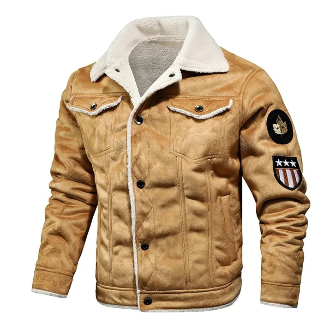 Aksel™ | Chaqueta de Aviador Masculina con Forro de Shearling