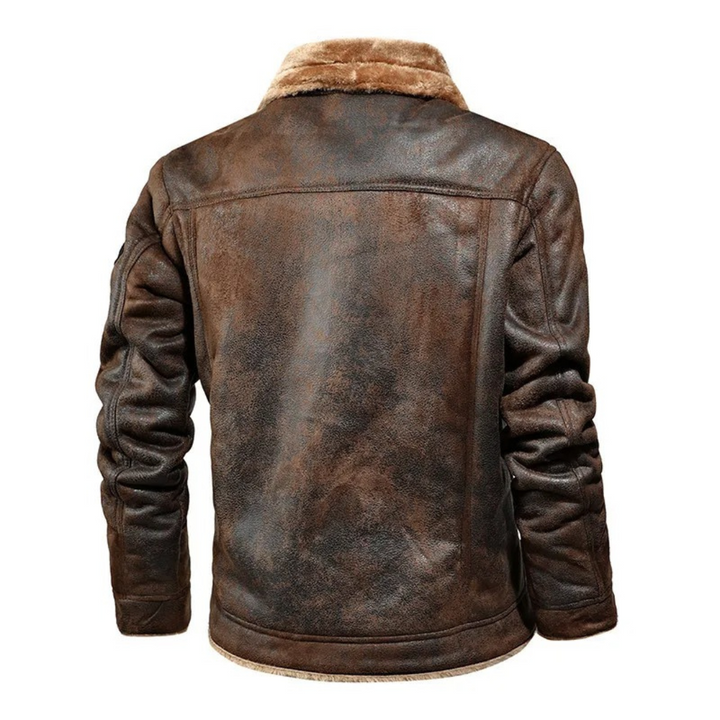 Aksel™ | Chaqueta de Aviador Masculina con Forro de Shearling