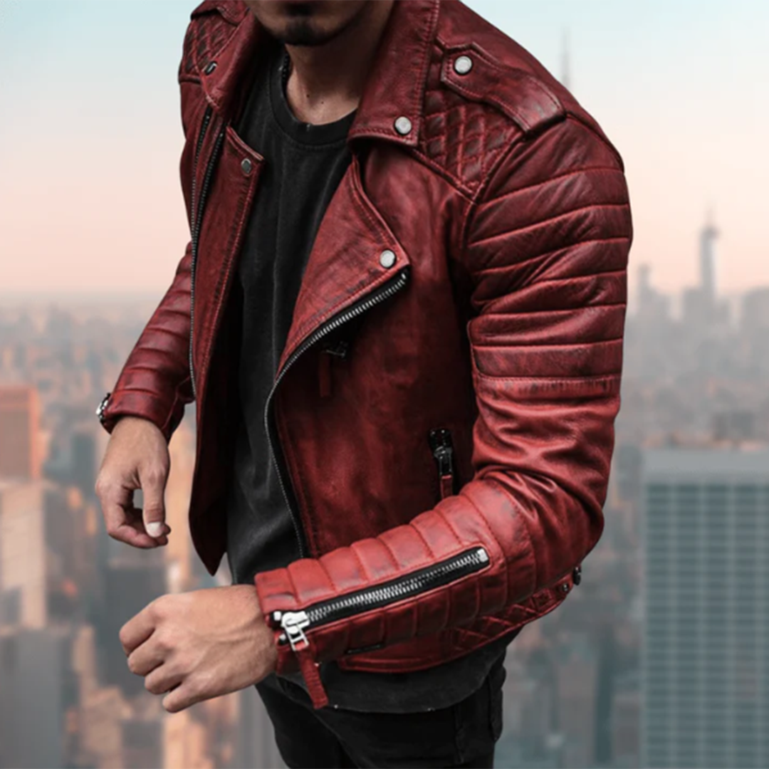 Aksel™ | Chaqueta de Biker Acolchada Masculina