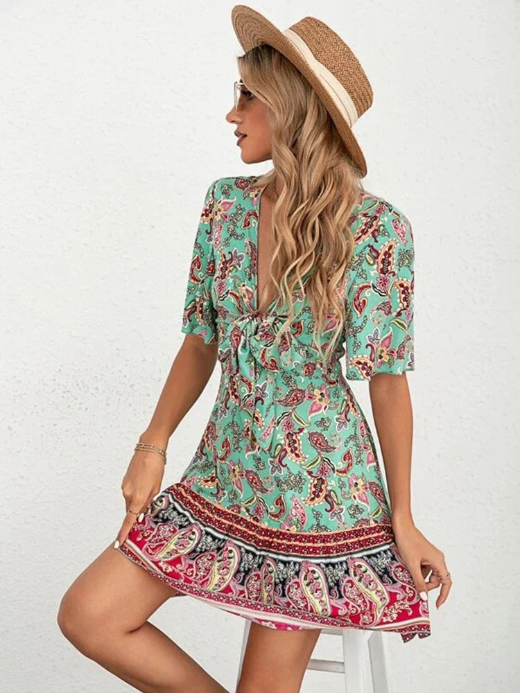 Sarah | Vestido Floral con Cierre en el Frente