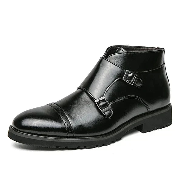 Alain™ - Botas Monk Doble de Cuero con Correas