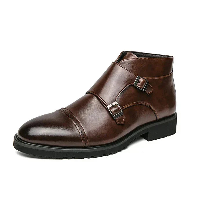 Alain™ - Botas Monk Doble de Cuero con Correas