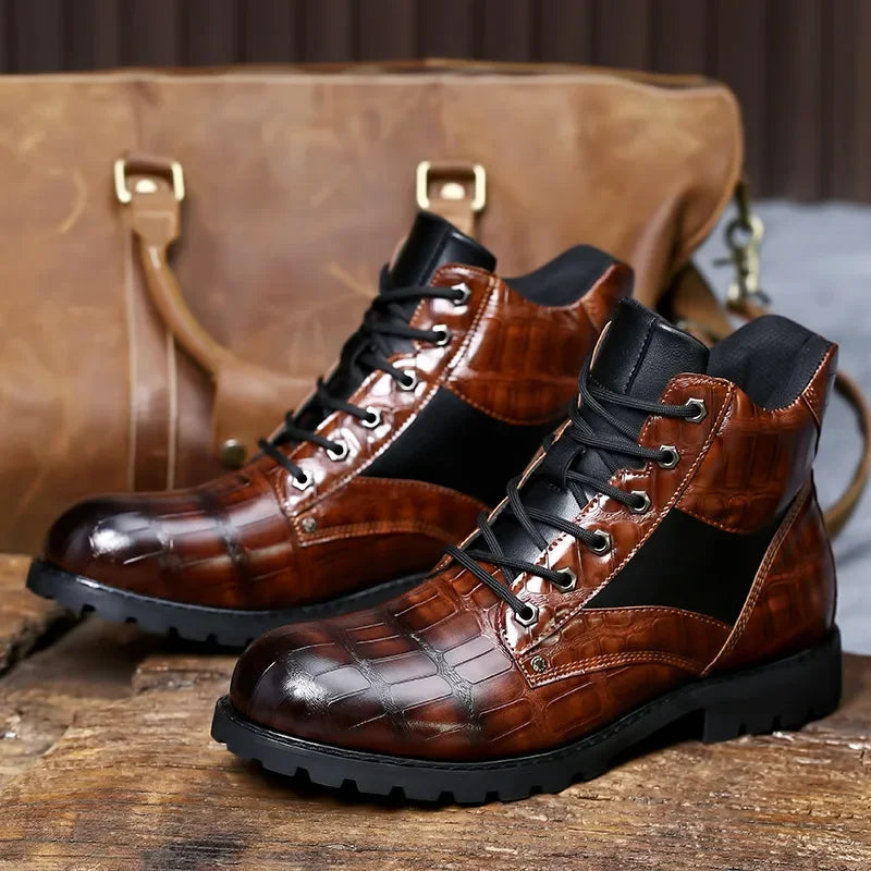 Guy™ - Botas de cuero de cocodrilo