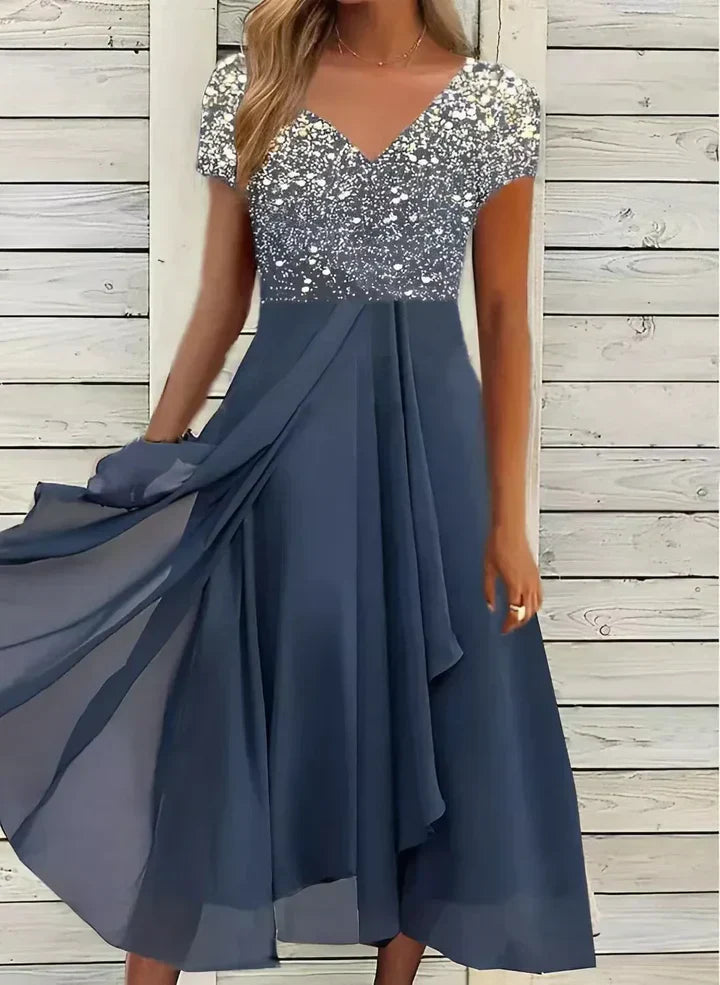Ditte | Vestido Floral Elegante con Escote en V