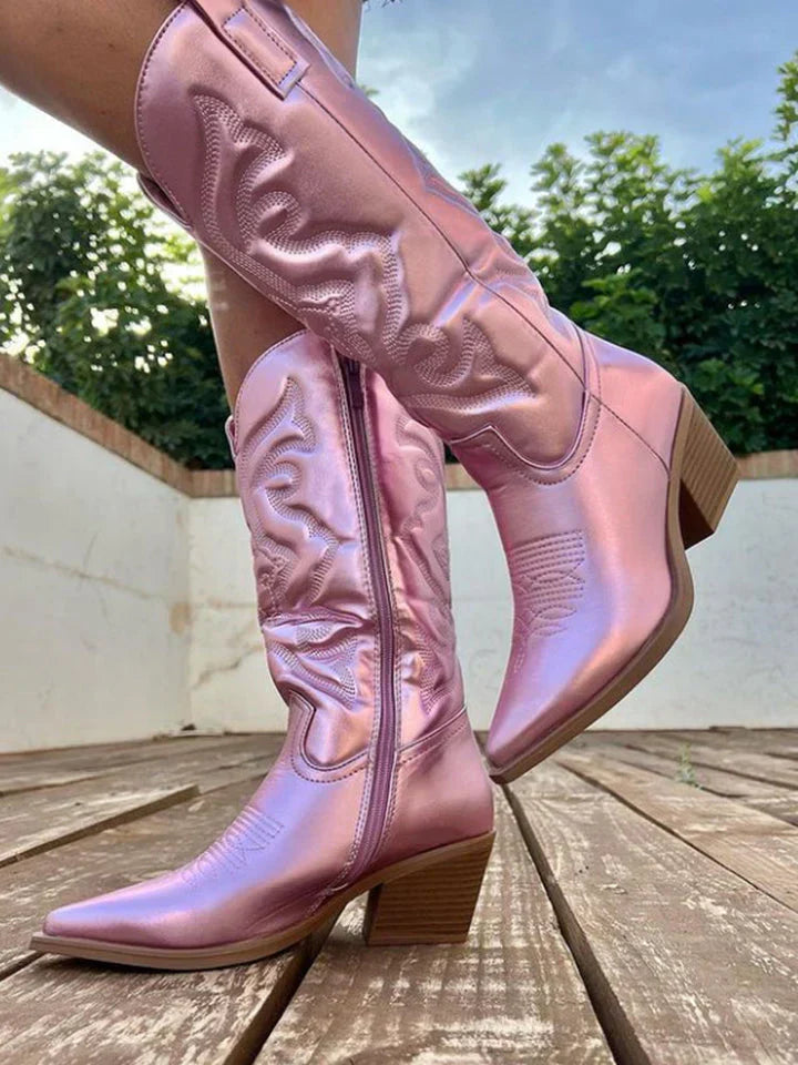 Heidi | Elegantes Botas de Cowboy de Ante