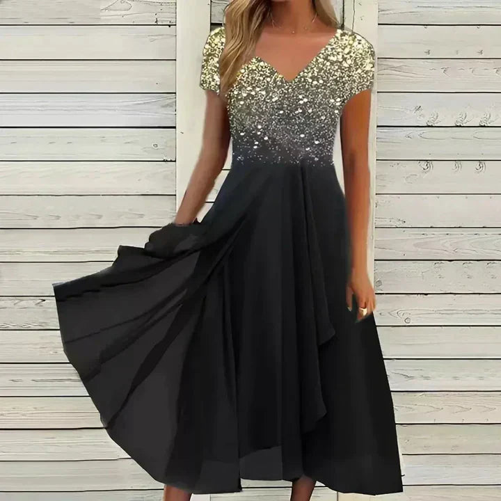 Ditte | Vestido Floral Elegante con Escote en V