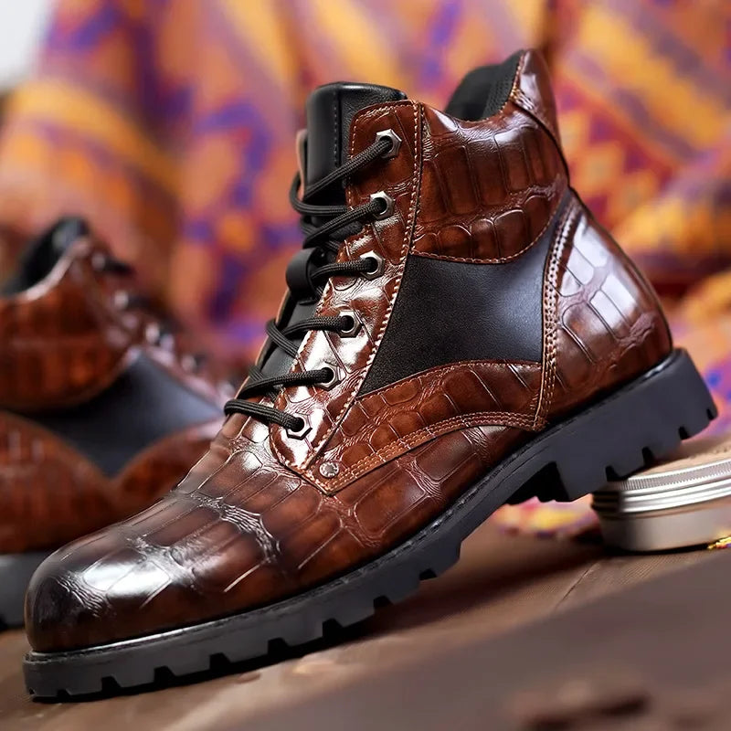 Guy™ - Botas de cuero de cocodrilo