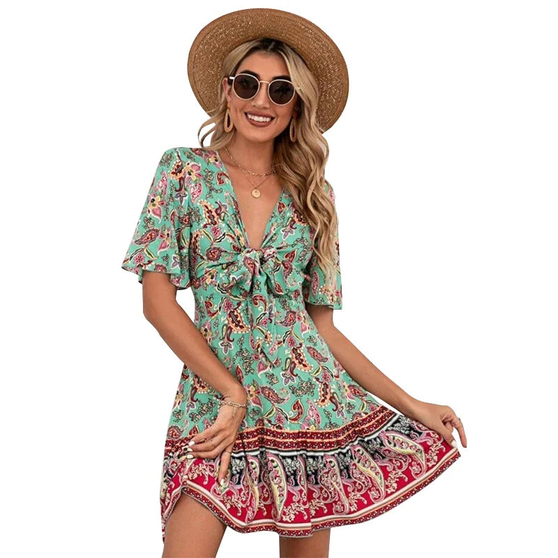 Sarah | Vestido Floral con Cierre en el Frente