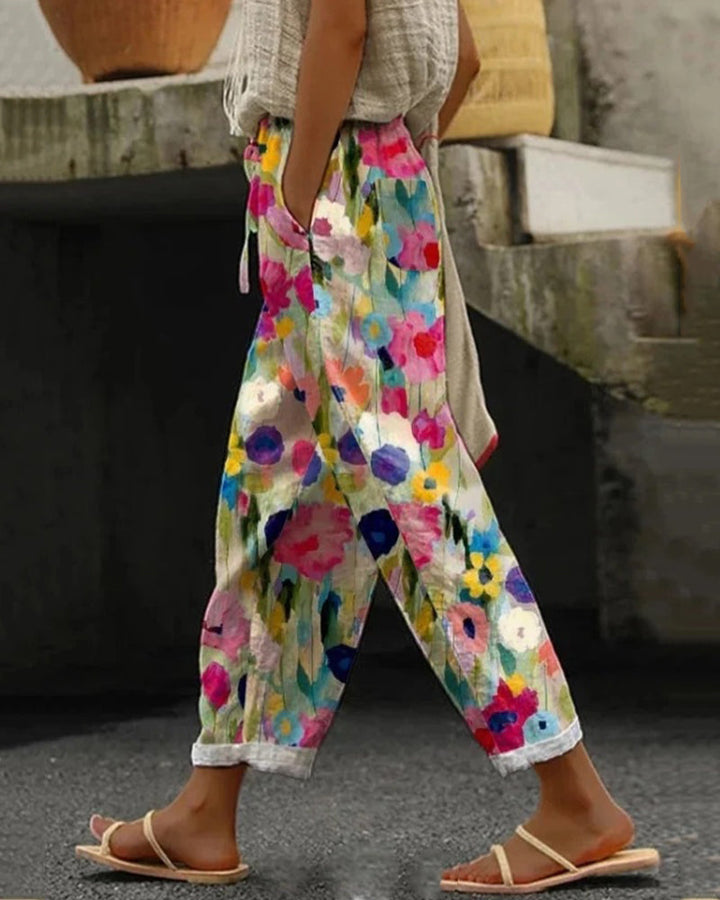Alva | Pantalones Chic con Estampado Floral y Corte Amplio