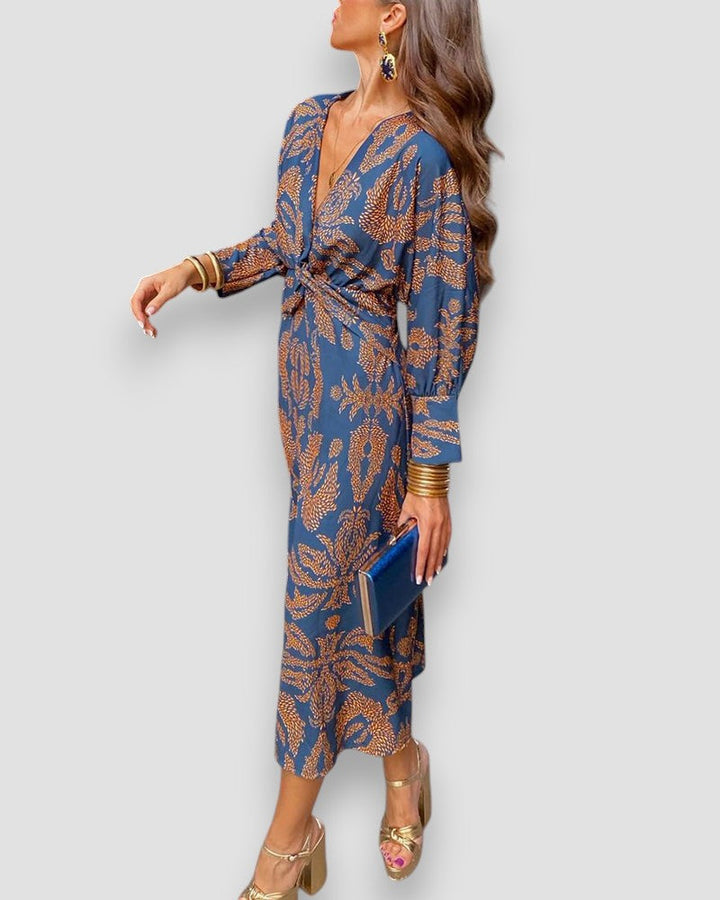 Mona | Elegante Vestido de Manga Larga con Cinta