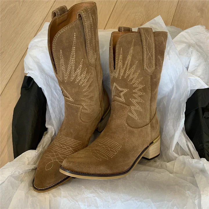 Heidi | Elegantes Botas de Cowboy de Ante