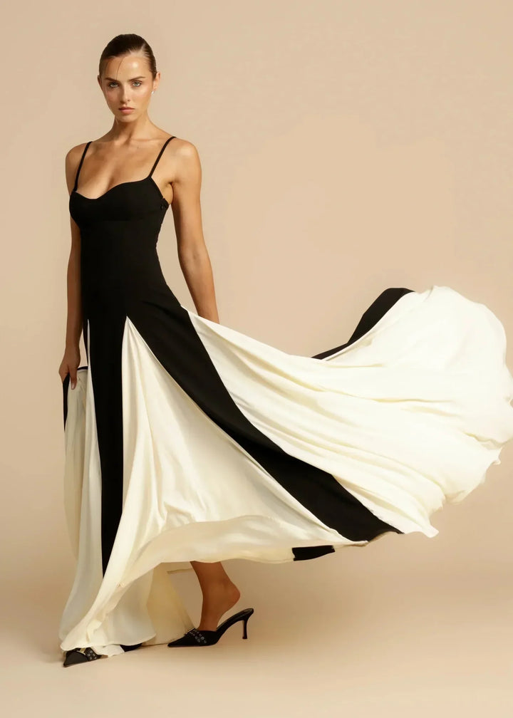 Elise | Elegante Vestido Maxi Bicolor