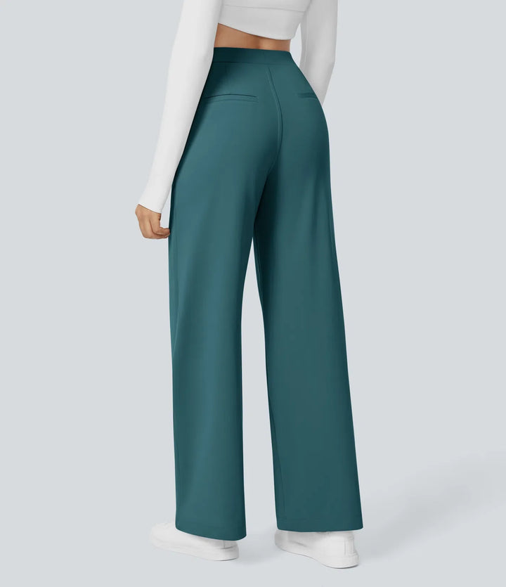 Vera – Pantalones Acampanados con Cremallera